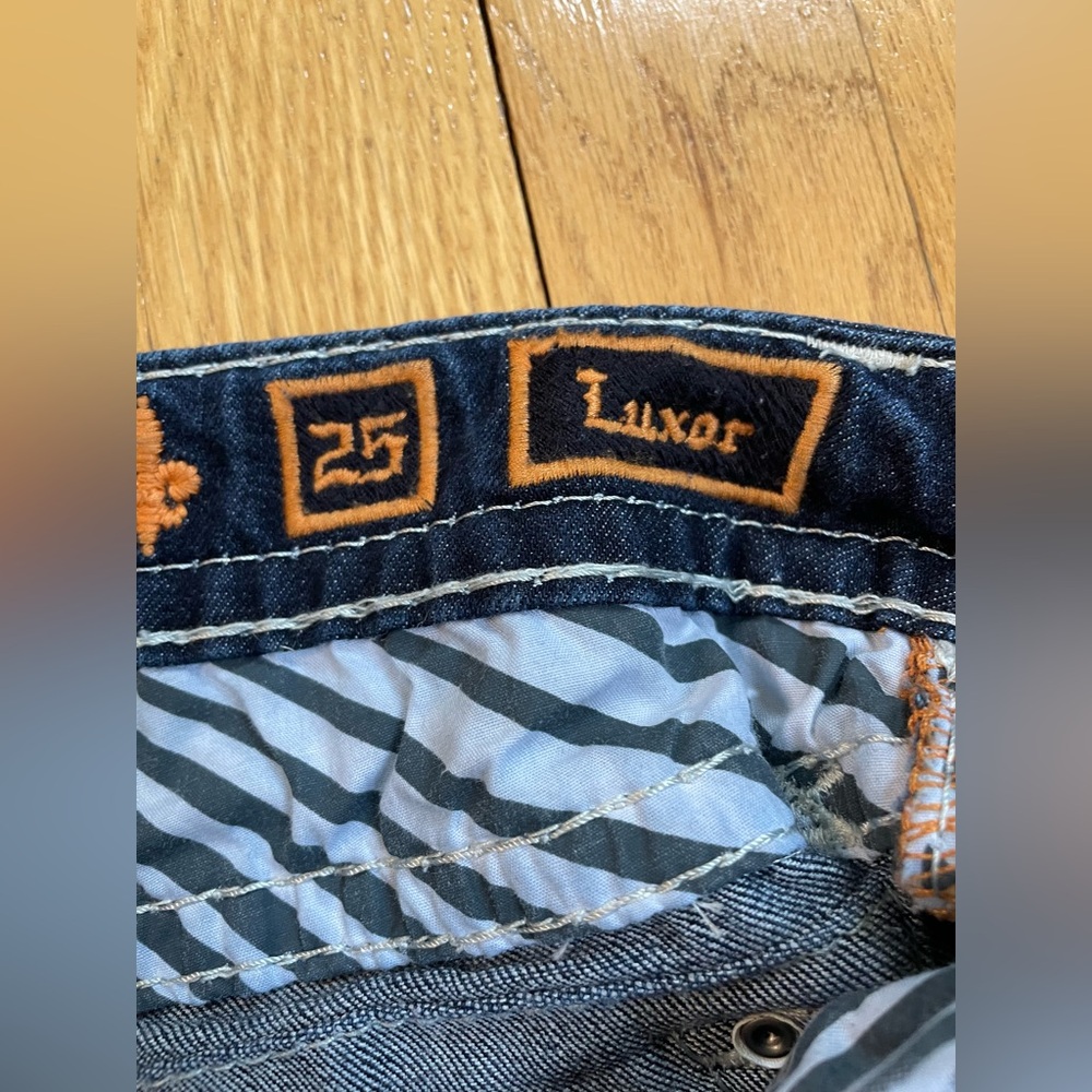 Women’s Rock Revival Luxor S200 Med Wash Skinny Jeans Crystal Embellishments 25 - Picture 8 of 14